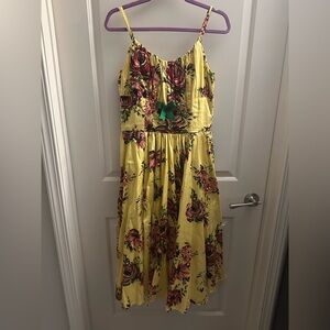 Pinup Couture Yellow Floral Midi Dress - PUG. Modcloth.